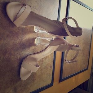 Blush Pink Clear Heel Sandals